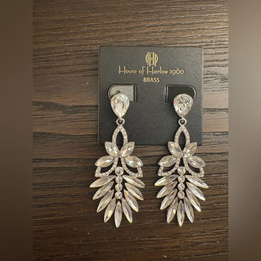 NEW House of Harlow 1960 Silver Earrings